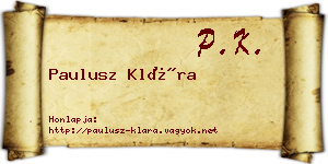 Paulusz Klára névjegykártya