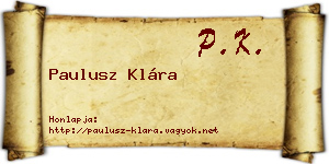 Paulusz Klára névjegykártya
