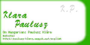 klara paulusz business card