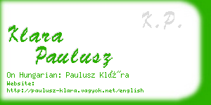 klara paulusz business card